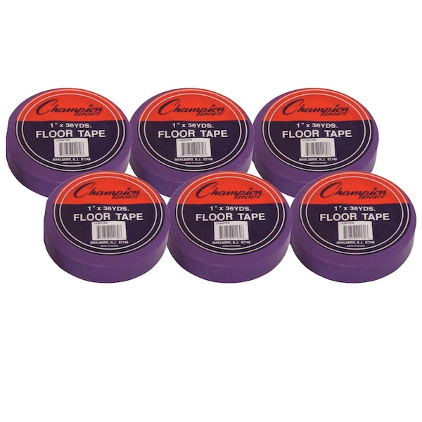 Floor Marking Tape, 1in x 36 yd, Purple, PK6